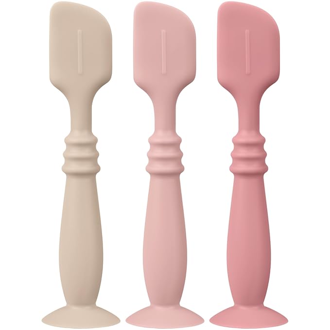 3 Packs Silicone Diaper Cream Applicator with Suction Base, Diaper Cream Spatula Applicator for Babies, Soft Silicone Diaper Cream Brush (Shifting Sand/Blush/Mauve)