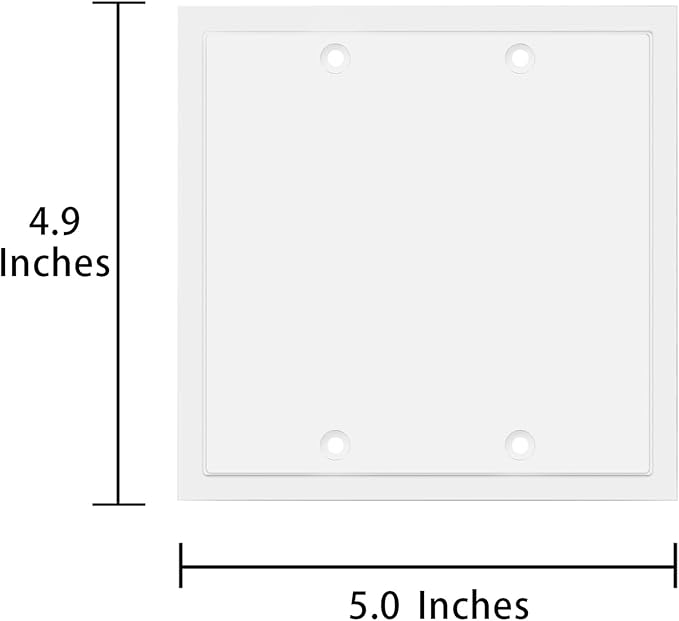 Henne Bery Modern Edge Decorative Wall Plate Switch Plate Outlet Cover, Durable Solid Zinc Alloy (Double Blank, White)