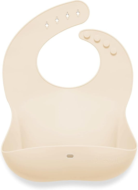 Ali+Oli Silicone Bib Waterproof Silicone Bibs for Babies & Toddlers Adjustable Feeding Bibs with Food Catcher Feeding Bucket