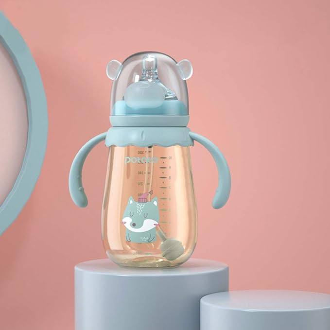 POTATO Baby Bottles PPSU Baby Feeding Bottle 10 oz Anti-Colic Bottles with Silicone Nipples Breastfeeding Bottles for Babies & Toddlers - Blue