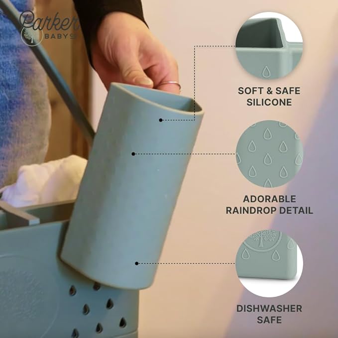 Parker Baby Bath Rinse Cup | BPA Free, Dishwasher Safe & Food Grade Bath Cup for Rinsing Hair | Holds 18oz | Quick-Dry, Sturdy & Perfect Size Baby Water Pourer in Neutral Colors