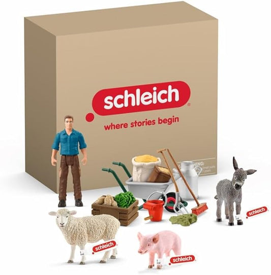Schleich Farm World - Animal Feeding Playset for Boys and Girls - Farm Animal Toys for Imaginative Play - Kids Ages 3+| 72287