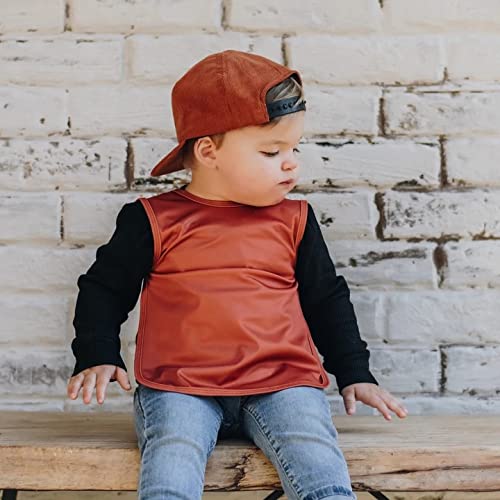 BapronBaby Minimalist Copper Bapron - No Neck Tie Safer Bib for Baby & Toddler - Soft Waterproof Stain Resistant - Machine Washable - Sz Baby/Toddler 6m-3T