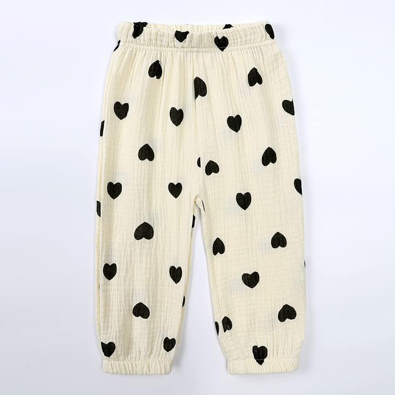 MYGBCPJS Baby Boys Girls Cotton Linen Trousers Kids Casual Ankle Pants Loose Long Bloomers