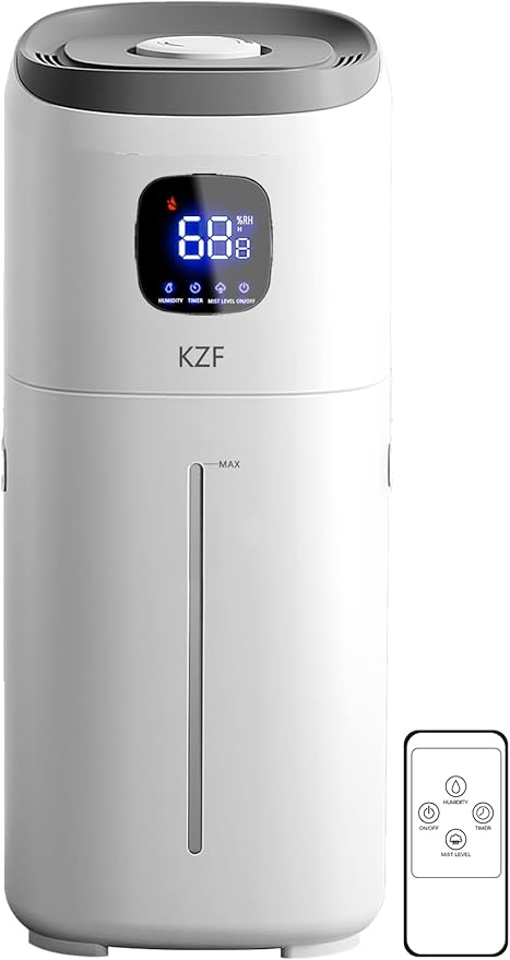 KZF 15L Humidifiers for Bedroom Large Room - 2000 Sq.ft Coverage, 72Hrs Runtime, Top Fill, 26dB Quiet, 3 Mist Levels & Diffuser, Auto Shut-Off, Ready for Baby Nursery and Plants