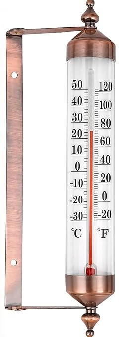 10.3 Premium Steel Outdoor/Indoor Thermometer Waterproof Vintage Style Decorative
