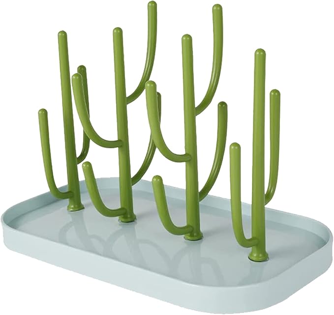 Baby Essentials,Bottle Drying Rack,Baby Bottle Drying Rack,Drying Rack for Kitchen Counter,Detachable Bottle Dryer Holder with Base.for Nipples,Cups,Pump Parts and Accessories(Green)