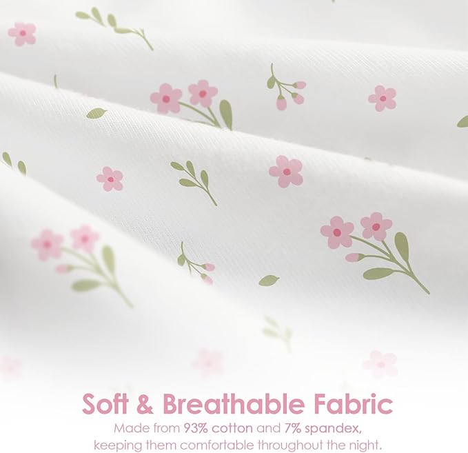 Baby Swaddle 0-2 Months, Cotton Arm-In Zipper Sleep Sack, Wearable Blankets Wrap for Newborn Infant Girls (Floral, Checkered, Pack of 2)