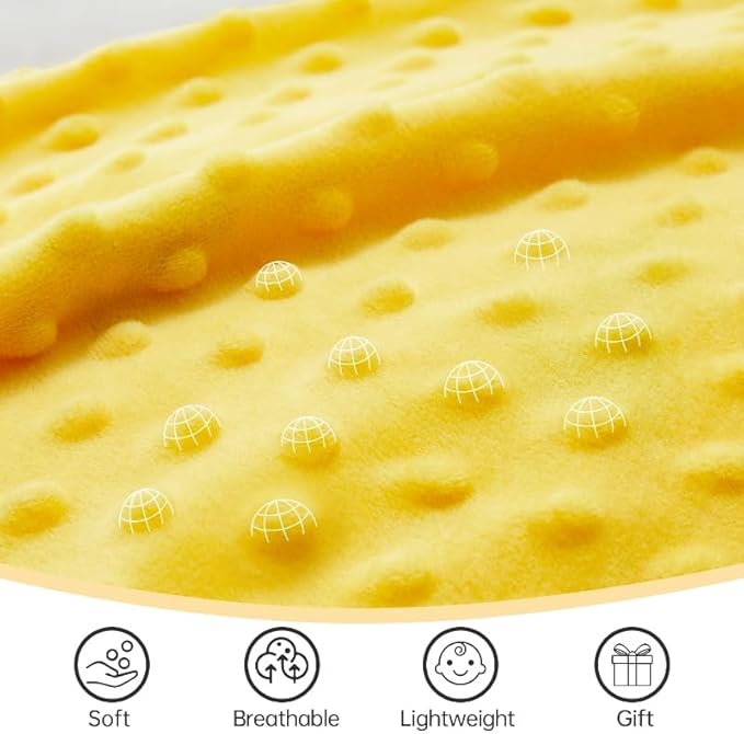 QSTEHEML Baby Blankets Neutral for Boys Girls,Super Soft Nursery Minky Blanket Unisex, Baby Gifts Double Layer with Dotted Backing, Newborn Blankets for Crib Stroller(Bee, 30 * 40inch)