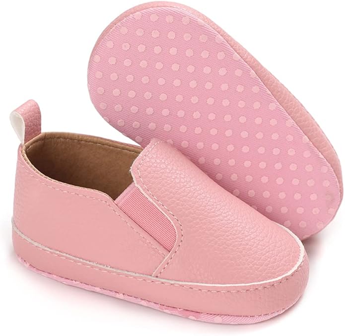 LONSOEN Baby Girls Boys Loafers Prewalker Dress Crib Shoes
