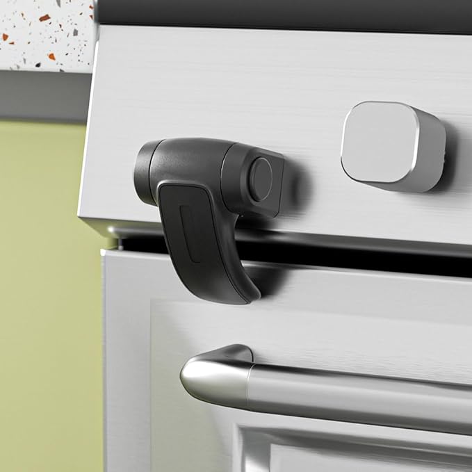 SAFELON 1 PC Baby Safety Oven Door Lock, Kitchen Safety Locks for Babies, Childproof Oven Locks for Kids, Heat-Resistant, No Screws & Drilling (Black)