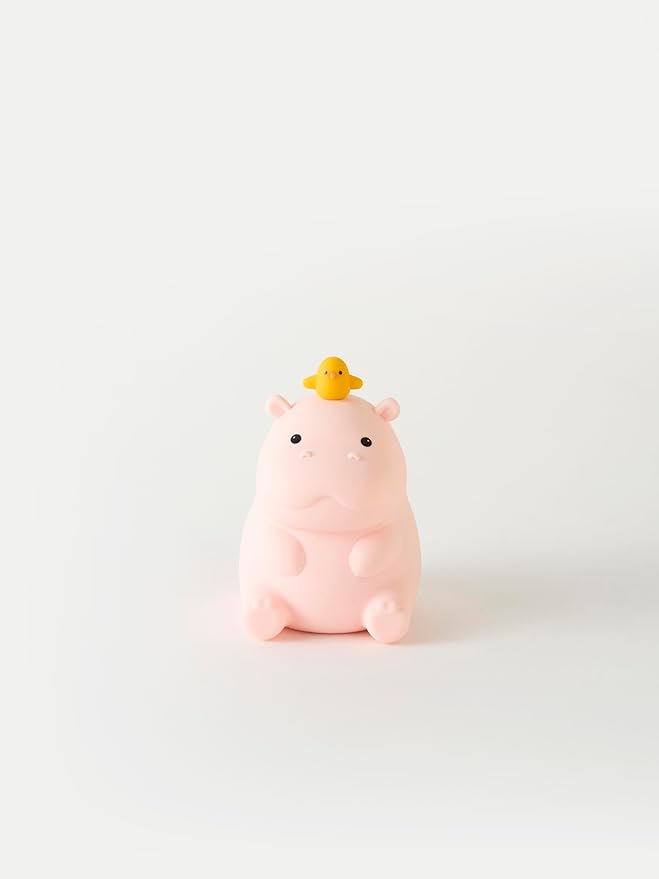 Cute Hippo Night Light, Animal Lamp, Food Grade Silicone, Rechargeable, 2 Level Dimmable, Squishy Nursery Nightlight for Desk Decor, Funny Gifts Stuff for Boys Girls Baby, White Elephant Gifts