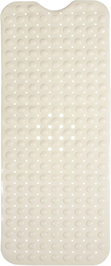ENKOSI Bath Mat - Large Non Slip Bathtub & Shower Mat - Extra Long 40 x 16 Inch Bathroom Mats for Tub Nonslip Anti Slip Bathmats (40x16 Pearl White 1-Pack)