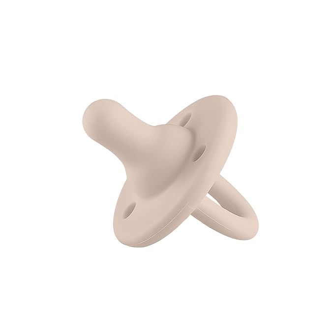 Lee Lee and Me Paci - Sand Color - 100% Medical Grade Silicone Pacifier Breast-Like Nipple Design for Better Latch - Size 0-18 Months