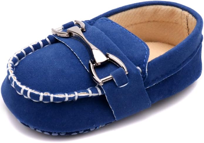 LONSOEN Baby Girls Boys Loafers Prewalker Dress Crib Shoes
