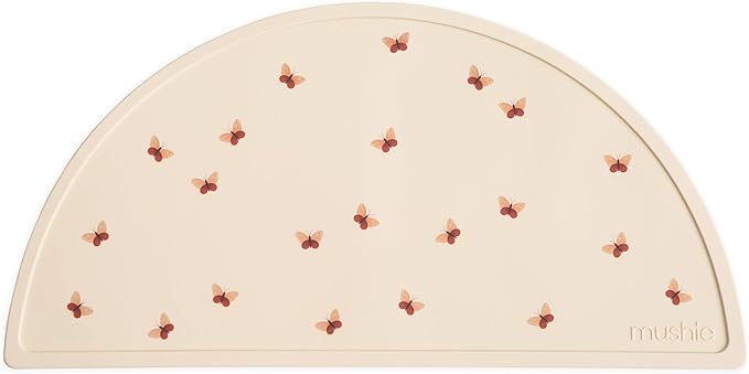 mushie Silicone Placemat for Kids | BPA-Free Non-Slip Design (Butterflies)