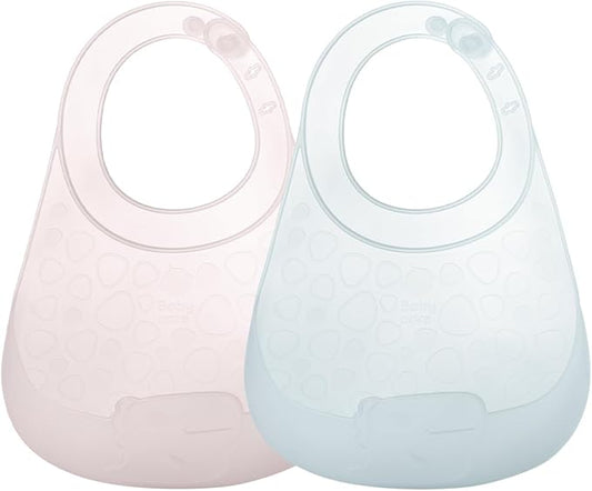 bc babycare Lightweight Silicone Baby Bibs with Adjustable Neck, Toddler Silicone Bibs with 3D Food Catcher Pocket, BPA-Free