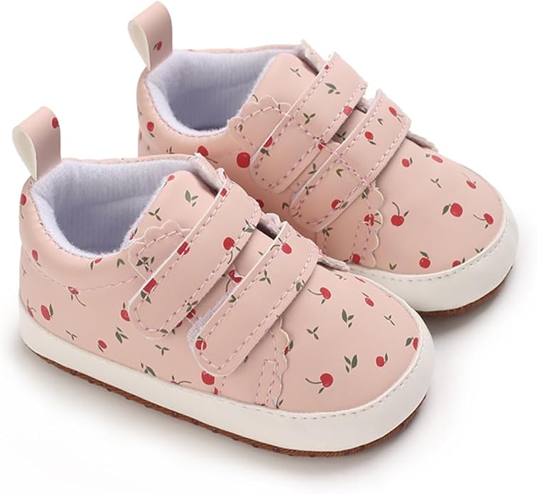 2Pairs Baby Shoes,Boys Girls Non-Slip Rubber Sole Sneakers,Unisex Infant Soft Lightweight First Walking Crib Shoes