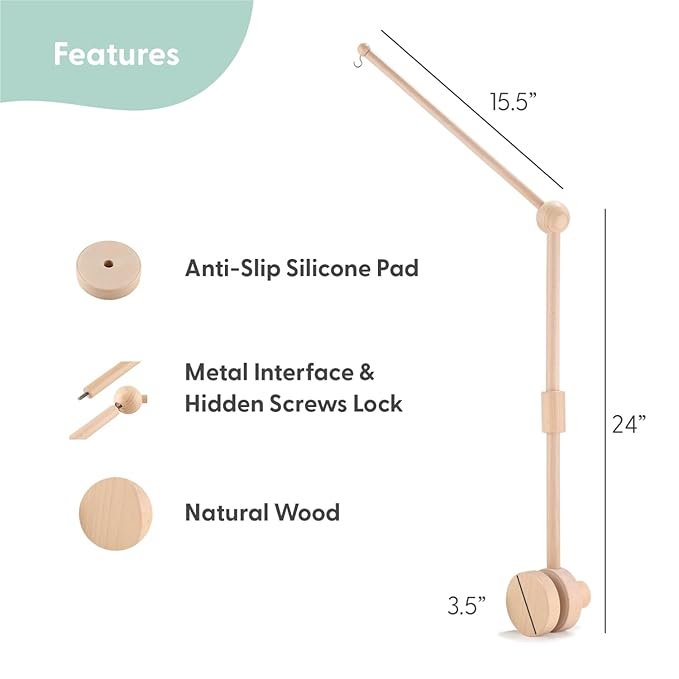 The Peanutshell Crib Mobile for Boys or Girls - Wooden Musical Baby Crib Mobile with 12 Lullabies, Western Woods Baby Western Woods Nursery Decor