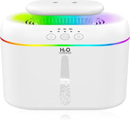 2L humidifiers for bedroom Large Room Home Ultra-Quiet 28 dB Quiet Supersized Cool Mist Air Humidifier for Baby Nursery，Dual Nozzie，Easy to Clean & Fill, 7 Color NightLight