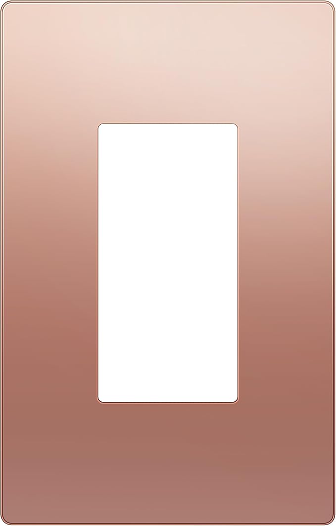 LIDER Decorator Metal Wall Plate, Temperature and Impact Resistant, 201 Stainless Steel, Screwless Cover, Modern Decoration Upgrade, Mid-Size 1-Gang 4.88" x 3.11", Polished Rose Gold, LSMWP-31M-PRG