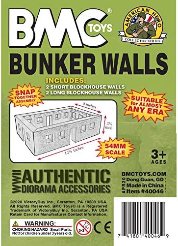 BMC WW2 Bunker Walls - Tan Plastic Army Men Playset Accessory Building