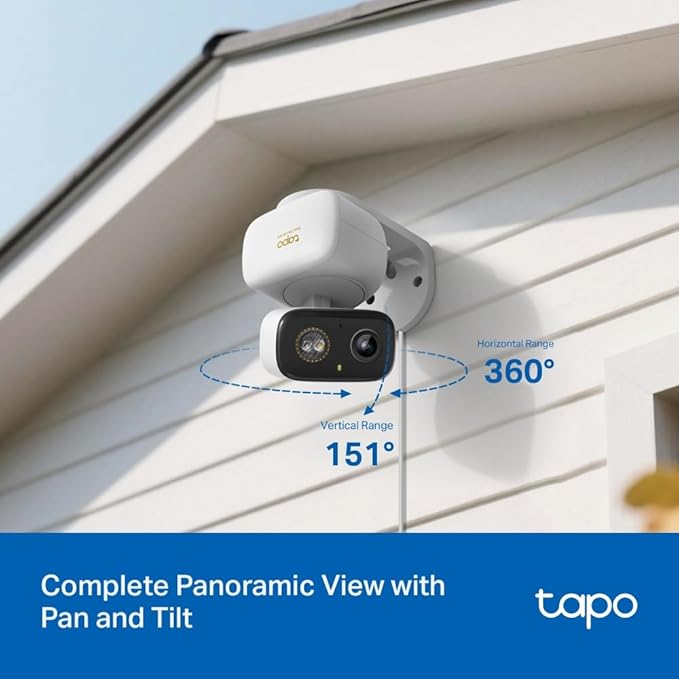 Tapo 3K 5MP Pan/Tilt Indoor/Outdoor Security Camera, Free Person/Vehicle/Baby Cry Detect & 360° Motion Track, Color Night, SD/Cloud, Wrks w/Alexa & Google Home, 2.4 GHz WiFi, HybridCam 360