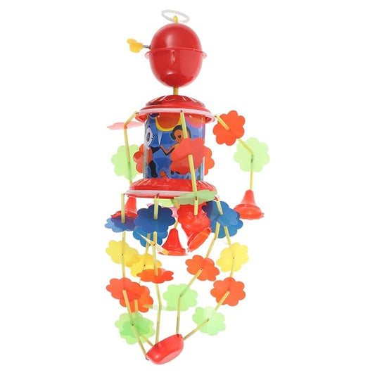 YARNOW Vintage Boy Girl Wind up Hanging Bell Toy Musical Bedside Crib Mobile for Boy Girl Retro Animal Neck Bell Wind Chime Engaging Music Instrument for Nursery Decor