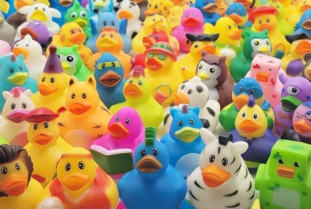 Assorted Rubber Ducks Toy Duckies for Kids and Toddlers, Bath Birthday Baby Showers Classroom, Summer Beach and Pool Activity, 2" Inches (800-Pack)