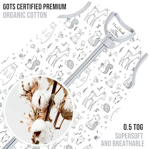 Mama Cheetah Baby Sleep Sack 0.5 TOG, Organic Cotton Baby Wearable Blanket, Swaddle Transition Baby Sleeping Bag, Boy Girl Newborn Infant, XXL (24-48 M)