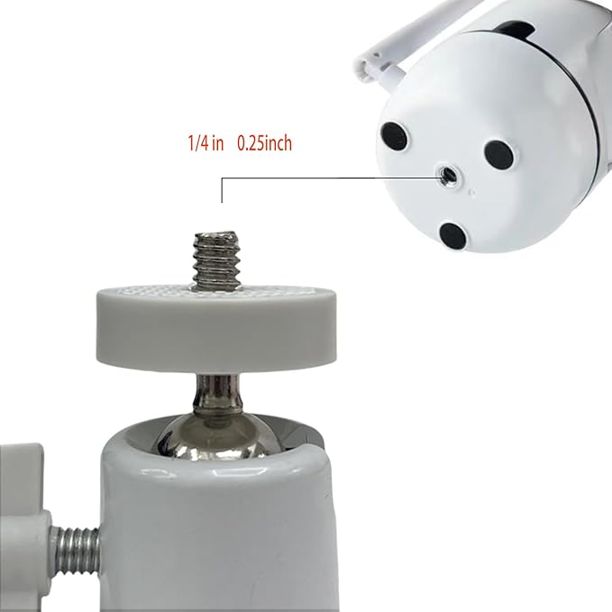 Baby Monitor Wall-Mounted Bracket for Battery-Powered Security Cameras, with Standard 1/4" Threaded Connection, Wall Sticker Installation White (Wall Stickers+Clip)