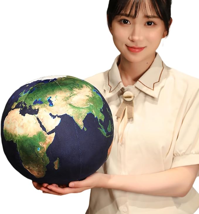Ultra-ealistic 3D Planet,Moon,Earth,The Sun,Pillow Plush Toys,for Kids Teens Adults, for Teachers and Parents, Educational Toy Learning, 10.6 in (Dark Blue Earth)