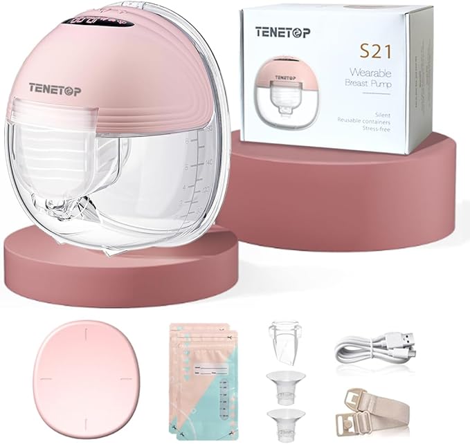 Electric Breast Pump, 1Pcs Wearable Hands-Free Breastfeeding Pump with 12 Adjustable Suction & 3 Mode, Portable Milk Extractor for Pain-Free, Quiet and Efficient, 19/21mm Insert Flange