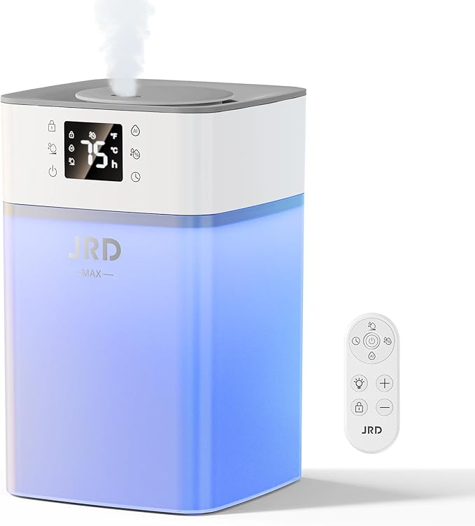 JRD 4L Humidifiers for Bedroom, Cool Mist Humidifier for Large Room, 40H Runtime, 360° Nozzle, Night Light for home