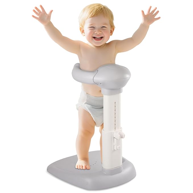 Dollate Baby Shower Standing Support Adjustable Height Baby Shower Stand with Anti-Slip Base, Portable Bath Stand for Infant 8-36 Months Toddler Standing Bath Support for Shower & Tub