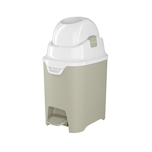 Foundations Mini Hands-Free Diaper Pail with Airtight Lid - Durable & Odorless Diaper Disposal, Large Capacity, Holds up to 30 Newborn Diapers, Refill with Any Bags - Sand