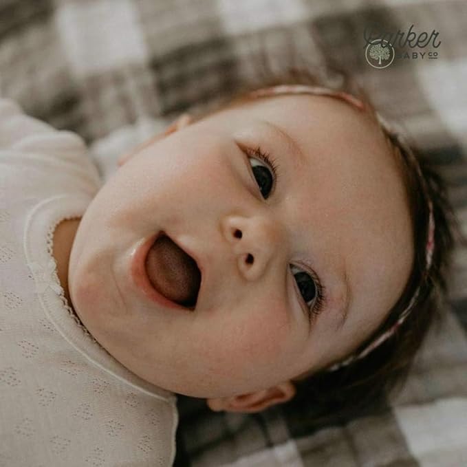 Parker Baby Muslin Blanket | 100% Soft Cotton Toddler Quilt & Baby Muslin Swaddle | Gender Neutral Design 47" x 47" Blanket