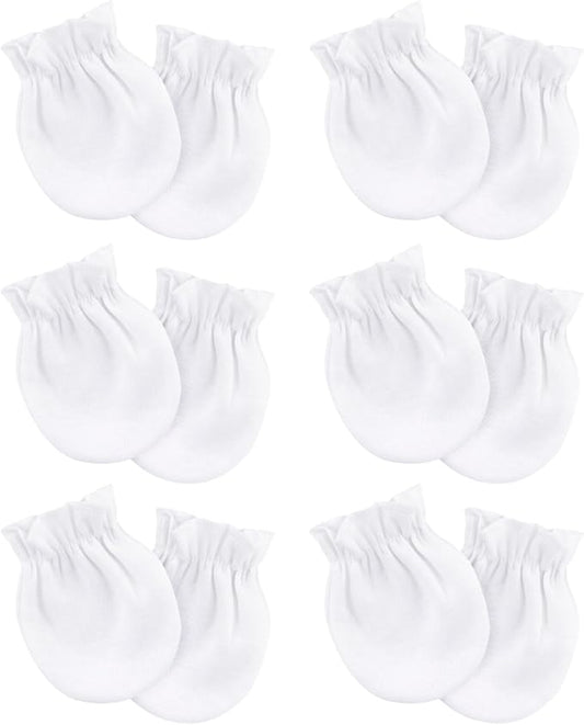 Newborn Baby Mittens No Scratch Cotton Elastic Wrist Gloves Infant Toddler Mittens for Baby Boy Girl 0-6 Months