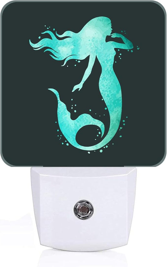 Groovy Mermaid Night Light,Plug-in Nightlights Auto Sensor Night Lamp Dusk-to-Dawn Lamp Home Decor for Nursery Children Girls Boys