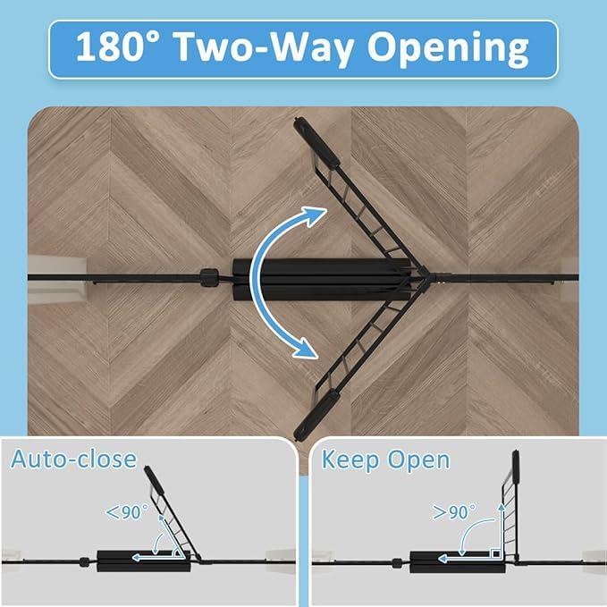 TSAYAWA Extra Wide Baby Gate with Door, 52.76~62.2 Inch Wide Presure Mounted No Drill Metal Auto Close Child Gate for Stair Doorway - Indoor Outdoor Safty Gate for Toddler Dog Doggie, Black
