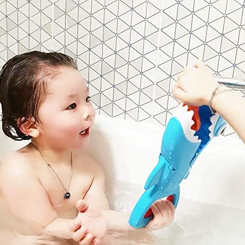 INvench Shark Grabber Baby Bath Toys - Blue Shark with Teeth Biting Action Include 4 Toy Fish - Bath Toys for Kids Ages 4-8 Boys Girls Toddlers Pool Toys