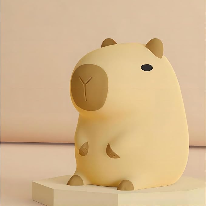 Cute Cartoon Capybara Silicone Night Light USB Rechargeable Timing Dimming Sleep Night Lamp for Children's Room Decor