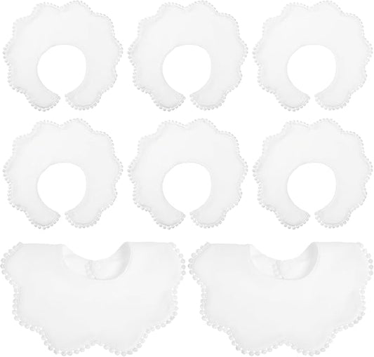 JenPen White Bibs for Baby Girl Bandana Muslin 360 Bibs Baby Bandana Drool for Girl Set for Teething Toddler