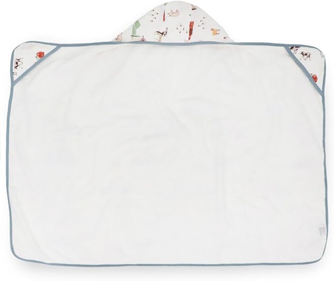 Little Unicorn Premium Hooded Bath Towel| Absorbent Cotton & Terry Blend | Larger Size, 1-6 Years (Farmyard)