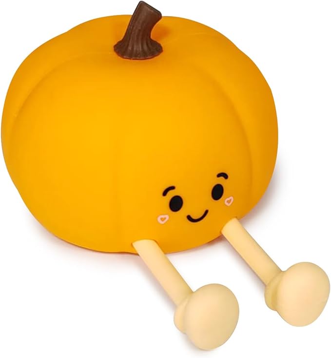 Night Light for Kids, Rechargeable Dimmable Silicone LED Nightlight, Baby Nursery Night Lamp, Touch Squishy Lamp, Halloween Gifts for Girls, Boys, Toddler Room Decor, Pumpkin