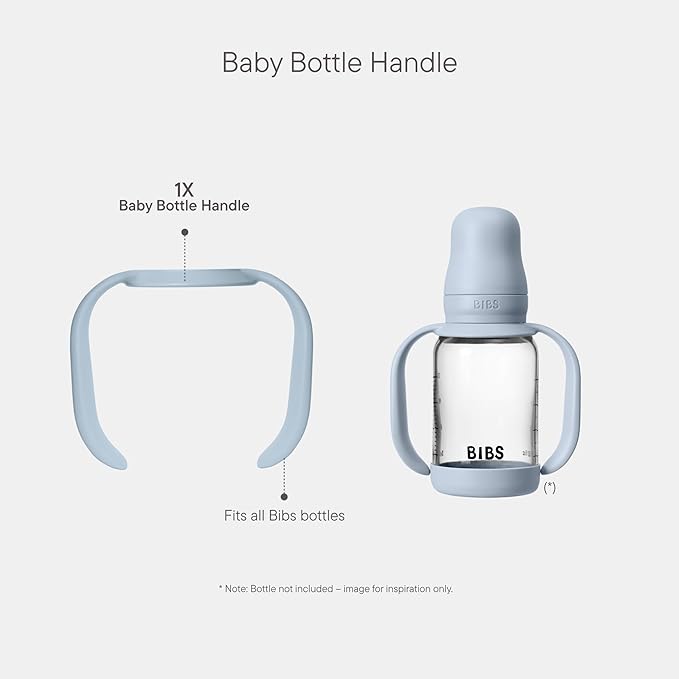 Bibs | Baby Bottle Handle | Easy & Comfortable Grip | Non-Slip Surface | BPA-Free | Dishwasher Safe | BIBS Baby Bottle Accessories | Ages 6+ Months | Baby Blue