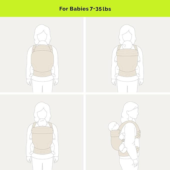 Baby Carrier for Newborns to Toddlers | Cozy Wrap with Lumbar Support | Soft Fabric, 7-35lbs Adjustable Fit | Brown Zebra Pattern