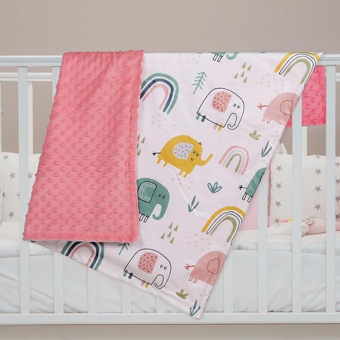 Soarwg Kids Baby Blanket Unisex Newborn, Super Soft Comfy Pink Elephant Blankets, for Toddler Baby Nursery Bed Blankets Stroller Crib Shower Gifts, 30 x 40 Inch