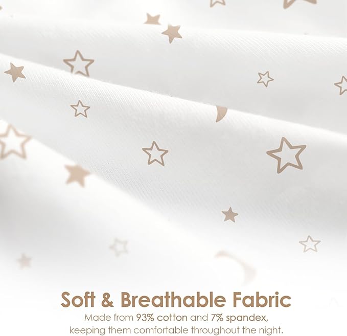 Baby Swaddle 0-2 Months, Cotton Arm-In Zipper Sleep Sack, Wearable Blankets Wrap for Newborn Infant Girls and Boys (Woodland Animal, Star Moon, Pack of 2)