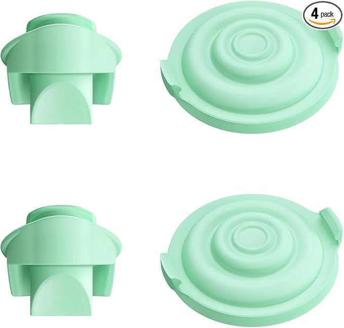 2pcs Duckbill Valves and 2pcs Pump Seals Diaphragm Compatible with Elvie Breast Pump, Replace for Elvie Pump Valves and Diaphragm, Pump Seal Used for Original Flange, Not Original Parts